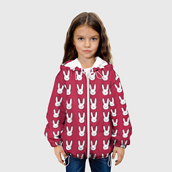 Куртка с капюшоном детская Bunny Pattern red, цвет: 3D-белый — фото 2