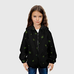 Куртка с капюшоном детская Четырехлистный клевер на черном фоне, цвет: 3D-черный — фото 2