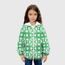 Куртка с капюшоном детская Лепестки в квадрате, цвет: 3D-белый — фото 2