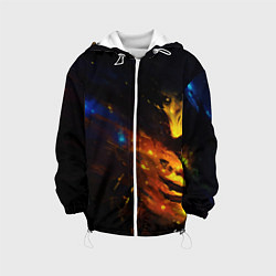 Куртка с капюшоном детская Dark Souls в огне, цвет: 3D-белый