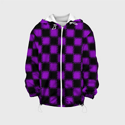 Детская куртка Фиолетовый черный узор Шахматка