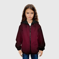 Куртка с капюшоном детская Марсала темная, градиент, цвет: 3D-черный — фото 2
