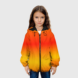 Куртка с капюшоном детская Переливы оранжевого, цвет: 3D-черный — фото 2