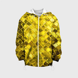 Куртка с капюшоном детская Золотые ромбы, цвет: 3D-белый