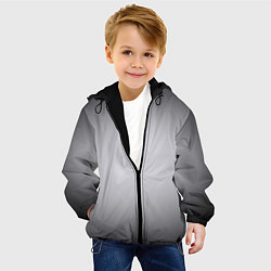 Куртка с капюшоном детская Серебристый градиент, цвет: 3D-черный — фото 2