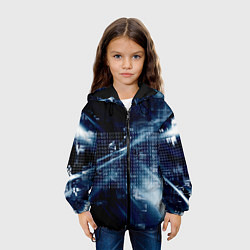 Куртка с капюшоном детская Тёмно-ледяной фон и бесконечный код, цвет: 3D-черный — фото 2