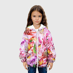 Куртка с капюшоном детская Цветочный рай, цвет: 3D-белый — фото 2