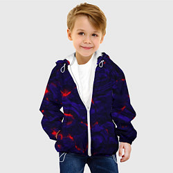 Куртка с капюшоном детская Абстракция -лава, цвет: 3D-белый — фото 2