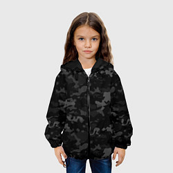Куртка с капюшоном детская Ночной камуфляж, цвет: 3D-черный — фото 2