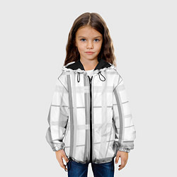 Куртка с капюшоном детская Светлая серая клетка, цвет: 3D-черный — фото 2