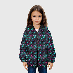 Куртка с капюшоном детская Неоновая кольчуга, цвет: 3D-черный — фото 2