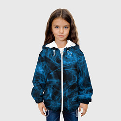 Куртка с капюшоном детская Синий дым текстура, цвет: 3D-белый — фото 2