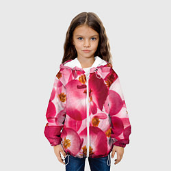 Куртка с капюшоном детская Цветы бегония текстура, цвет: 3D-белый — фото 2