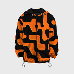 Детская куртка Черно-оранжевый абстрактный лабиринт