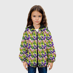 Куртка с капюшоном детская Весенние крокусы, цвет: 3D-черный — фото 2