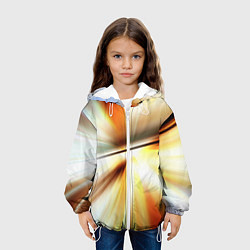 Куртка с капюшоном детская Абстрактные светлые лучи из тени, цвет: 3D-белый — фото 2