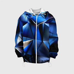 Куртка с капюшоном детская Polygon blue abstract, цвет: 3D-белый