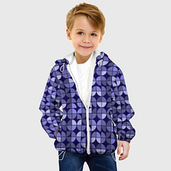 Куртка с капюшоном детская Фиолетовая геометрия Ретро паттерн, цвет: 3D-белый — фото 2