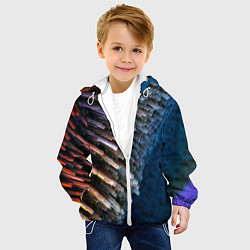 Куртка с капюшоном детская Shape grey abstract, цвет: 3D-белый — фото 2