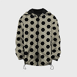 Куртка с капюшоном детская Шестиугольная сота, цвет: 3D-черный