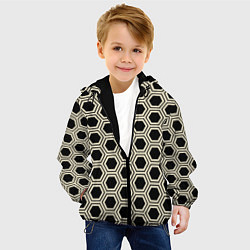Куртка с капюшоном детская Шестиугольная сота, цвет: 3D-черный — фото 2