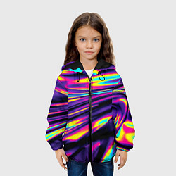 Куртка с капюшоном детская Glitch colors, цвет: 3D-черный — фото 2