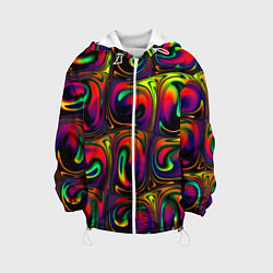Куртка с капюшоном детская Digital abstraction paint, цвет: 3D-белый