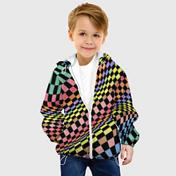 Куртка с капюшоном детская Colorful avant-garde chess pattern - fashion, цвет: 3D-белый — фото 2