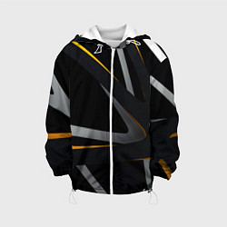 Куртка с капюшоном детская Спортивная геометрия полосы, цвет: 3D-белый