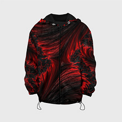 Куртка с капюшоном детская Red vortex pattern, цвет: 3D-черный