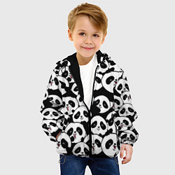 Куртка с капюшоном детская Весёлые панды, цвет: 3D-черный — фото 2