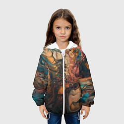 Куртка с капюшоном детская Иллюстрация нейросети в стиле флюид арта, цвет: 3D-белый — фото 2