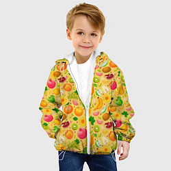 Куртка с капюшоном детская Fruit abundance, цвет: 3D-белый — фото 2