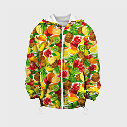 Куртка с капюшоном детская Fruit abundance, цвет: 3D-белый