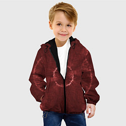Куртка с капюшоном детская Красный круг тай-дай, цвет: 3D-черный — фото 2
