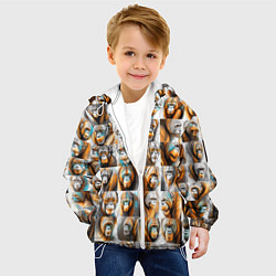 Куртка с капюшоном детская Орангутаны, цвет: 3D-белый — фото 2
