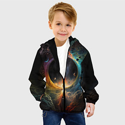 Куртка с капюшоном детская Твоя вселенная, цвет: 3D-черный — фото 2