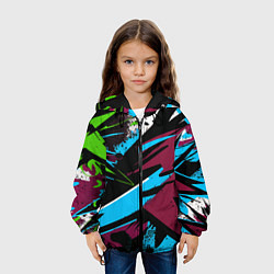 Куртка с капюшоном детская Граффити текстура, цвет: 3D-черный — фото 2
