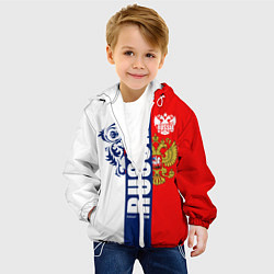 Куртка с капюшоном детская Russia national team: white blue red, цвет: 3D-белый — фото 2