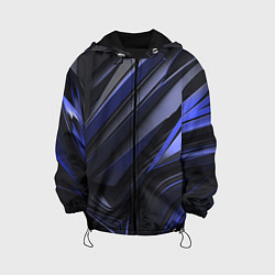 Куртка с капюшоном детская Объемные черные и синие плиты, цвет: 3D-черный