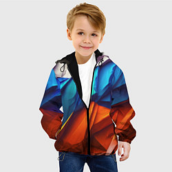 Куртка с капюшоном детская Российский флаг на скале, цвет: 3D-черный — фото 2