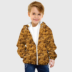 Куртка с капюшоном детская Текстура из рамена, цвет: 3D-белый — фото 2