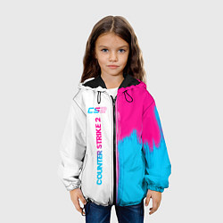 Куртка с капюшоном детская Counter Strike 2 neon gradient style: по-вертикали, цвет: 3D-черный — фото 2