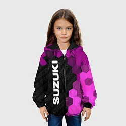 Куртка с капюшоном детская Suzuki pro racing: по-вертикали, цвет: 3D-черный — фото 2