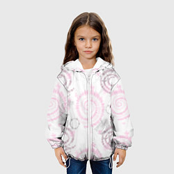 Куртка с капюшоном детская Тай дай пудровый, цвет: 3D-белый — фото 2