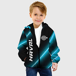Куртка с капюшоном детская Haval неоновые лампы, цвет: 3D-черный — фото 2