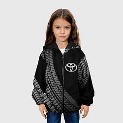 Куртка с капюшоном детская Toyota tire tracks, цвет: 3D-черный — фото 2