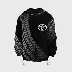 Куртка с капюшоном детская Toyota tire tracks, цвет: 3D-черный