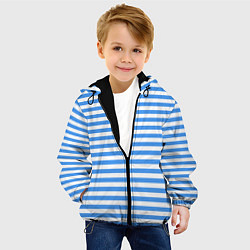 Куртка с капюшоном детская Тельняшка васильковая ВДВ, цвет: 3D-черный — фото 2