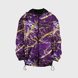 Куртка с капюшоном детская Фиолетовые и золотые блестки, цвет: 3D-черный